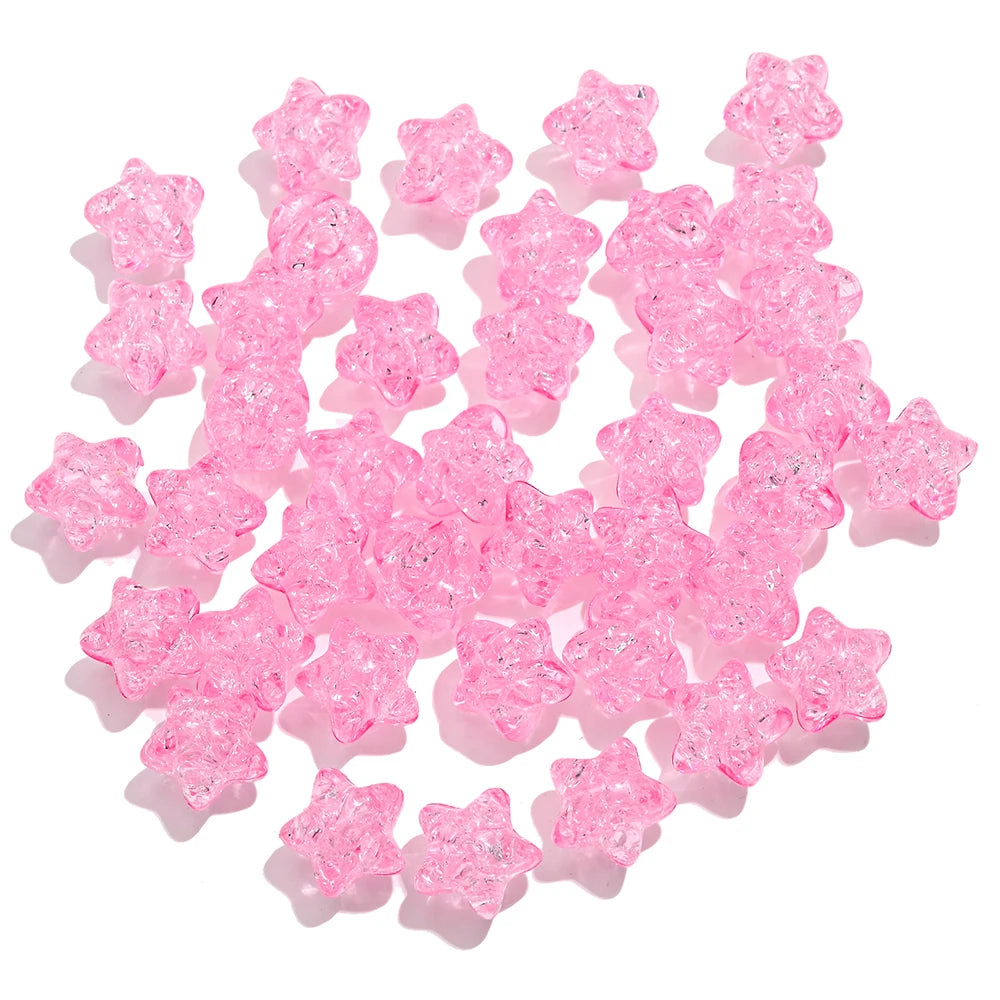 50pcs 11mm Clear Acrylic Burst Beads Candy Color Star Spacer Beads DIY Handmade Beaded For Jewelry Findings Bracelet Accessories