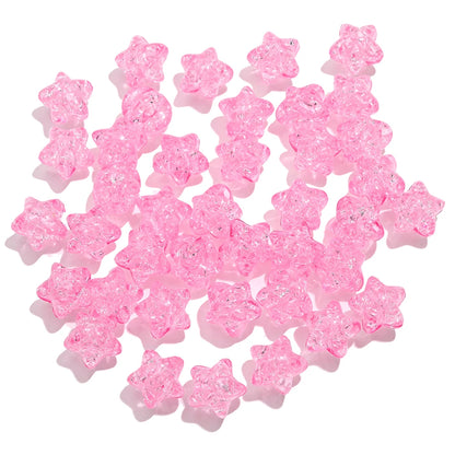 50pcs 11mm Clear Acrylic Burst Beads Candy Color Star Spacer Beads DIY Handmade Beaded For Jewelry Findings Bracelet Accessories
