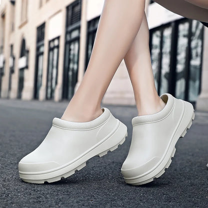 2025 Women Anti Slip Water Shoes Large EVA Chef Nurse Work Shoes Elegant Platform Sandals Garden Beach Waterproof Kitchen Shoes