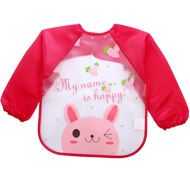 0-4 Years Baby Bibs Waterproof Kid Eating Clothing Children's Long Sleeves Feeding Smock Bib Baby Apron Bandana Bibs Clothes