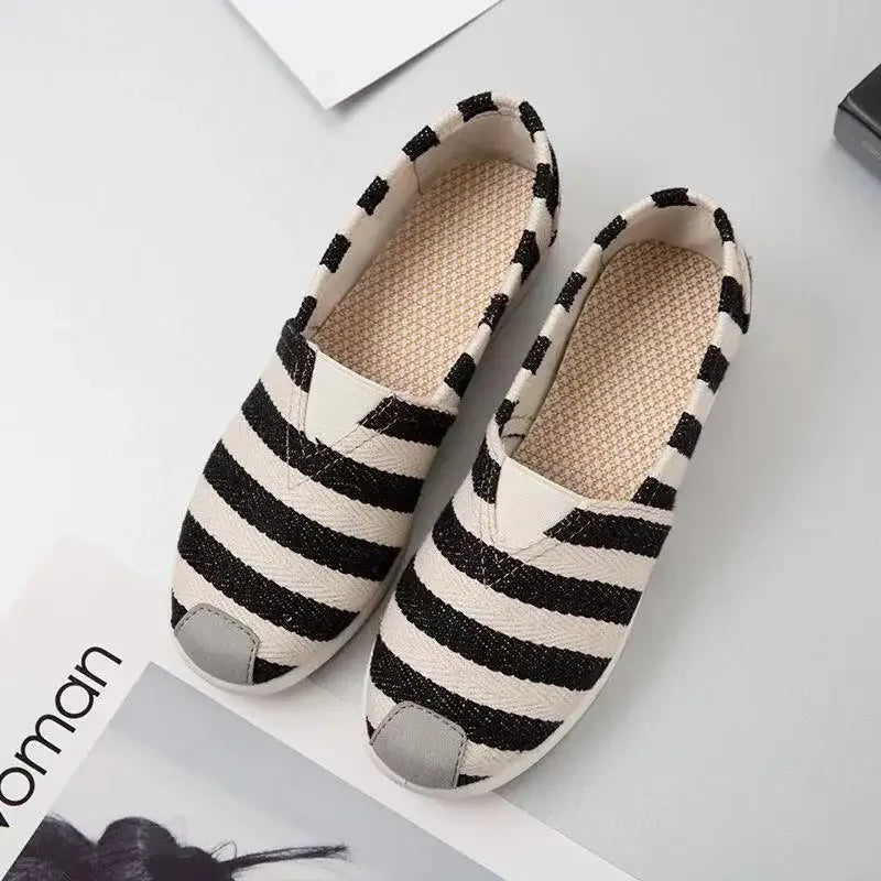 Breathable Mesh Lightweight Casual Shoes Women Fashion Women Slip on Flats Print Fisherman Shoes on Flats Shoes Zapatos De Mujer