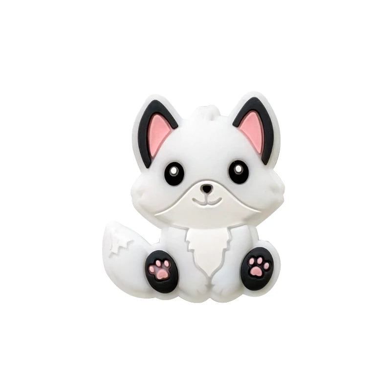 1/3/10pcs New Silicone Teether Cartoon  Squirrel Head Animal Food Grade DIY Baby Teething Teether Toy Accessories Ring