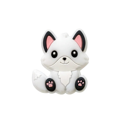 1/3/10pcs New Silicone Teether Cartoon  Squirrel Head Animal Food Grade DIY Baby Teething Teether Toy Accessories Ring