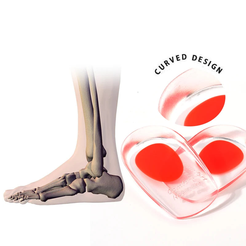 1 Pair Gel Insole Silicone Men Women Heel Cushion Insoles Soles Relieve Foot Pain Spur Support Shoe Pad High Heel Inserts