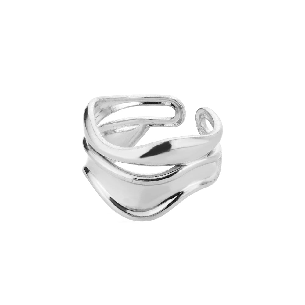 Stainless Steel Rings for Women Waterproof Open Gold Color Ring Wedding Couple Band Jewelry Gifts Free Shipping Items anillos
