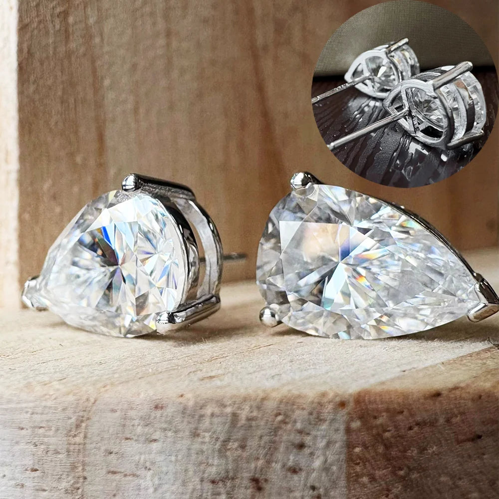 COSYA D Color 1-4CT Pear Cut Moissanite Earrings for Women S925 Silver Plated 18K Gold Waterdrop Diamond Dainty Fine Jewelry
