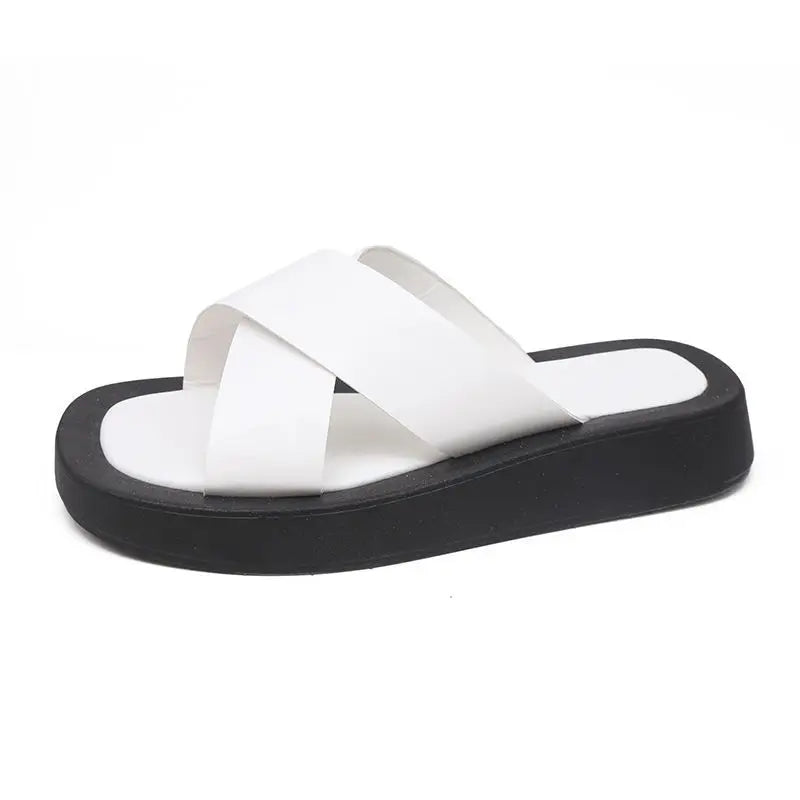 Fashion Non-slip Outer Beach Sandals Women's Slippers Summer Color Matching Platform Ladies Sandals Herringbone Flip Flops Women
