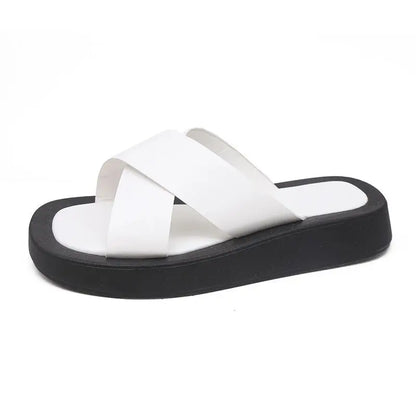 Fashion Non-slip Outer Beach Sandals Women's Slippers Summer Color Matching Platform Ladies Sandals Herringbone Flip Flops Women