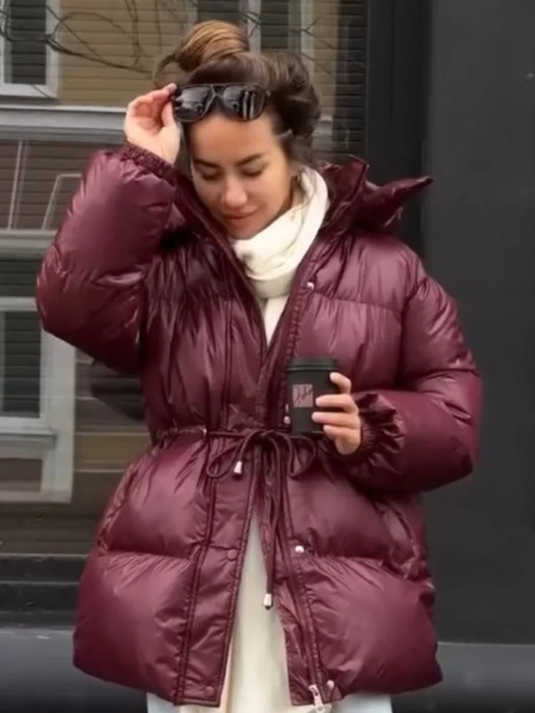 Women's Hooded Drawstring-Waist Jacket
