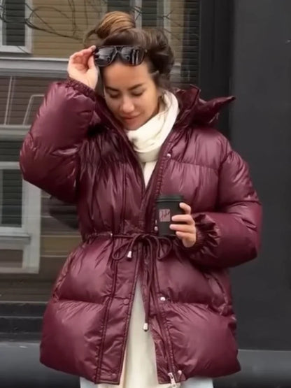 Women's Hooded Drawstring-Waist Jacket