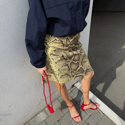Ticketsx Women's Printed Maxi Dress Fashion Vintage Print Contrast High Waist Skirt Elegant Streetwear Chic Summer Female Skirt