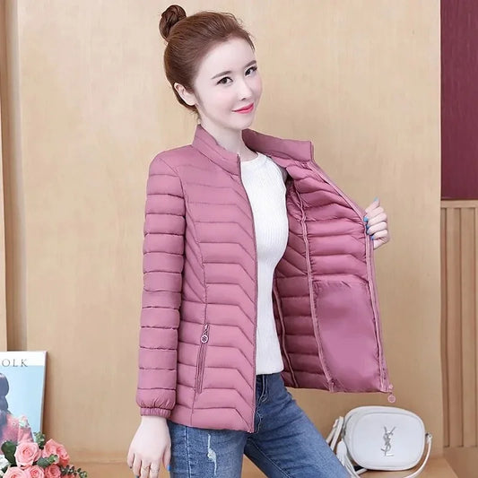 Fashion Women Puffer Jackets Ultralight Duck Down Cotton Jacket 2026 New Autumn Winter Long Sleeve Warm Coat Female Parka
