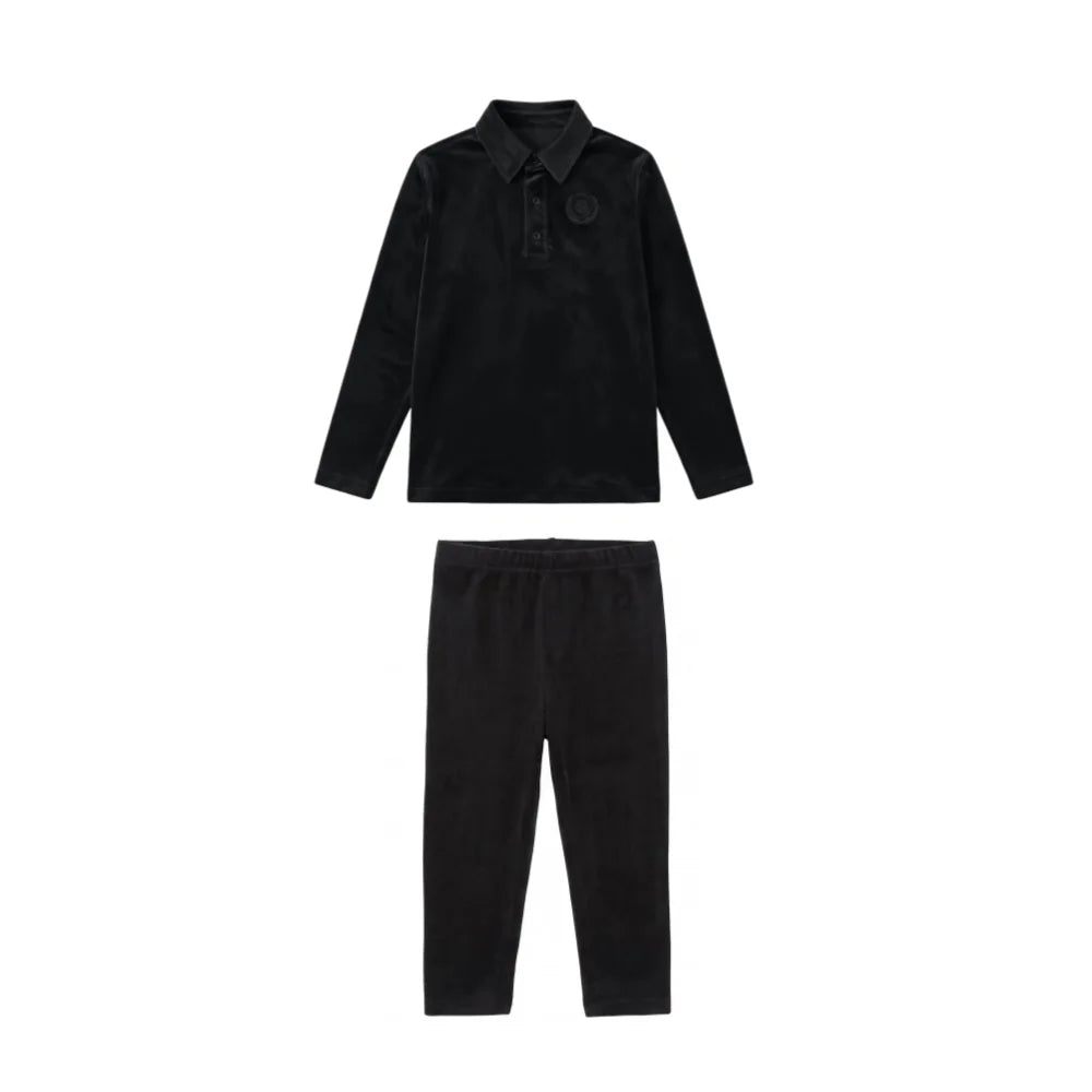 AP AW26 Friday Night Collection Boy Girl Velour With Jersey Fabric Family Matching Clothing Maxi Dress Set Clothes