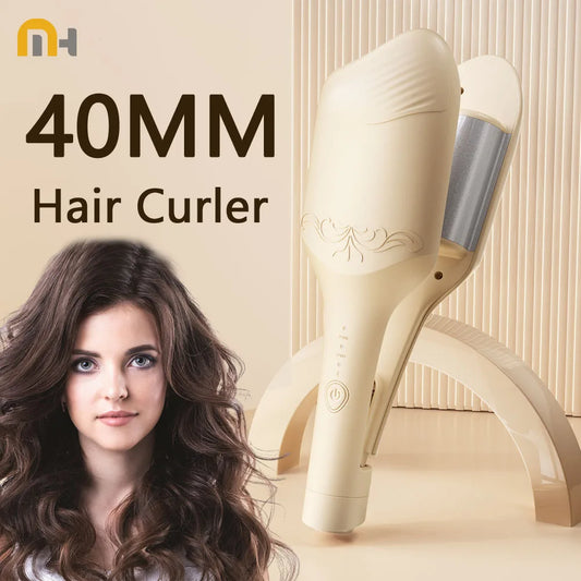 Curling Iron Temperature Adjustable Beach Waves Curling-Wand Hair Crimper Waver, Ionic Deep Waver Hair Curler Tool with Ceramic