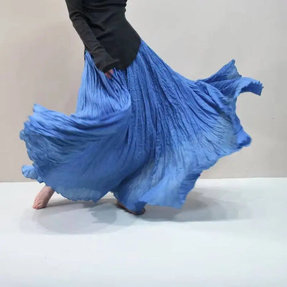Pleated Long Skirts Women 2026 Spring Summer Fashion Loose Casual Elegant Maxi Skirt