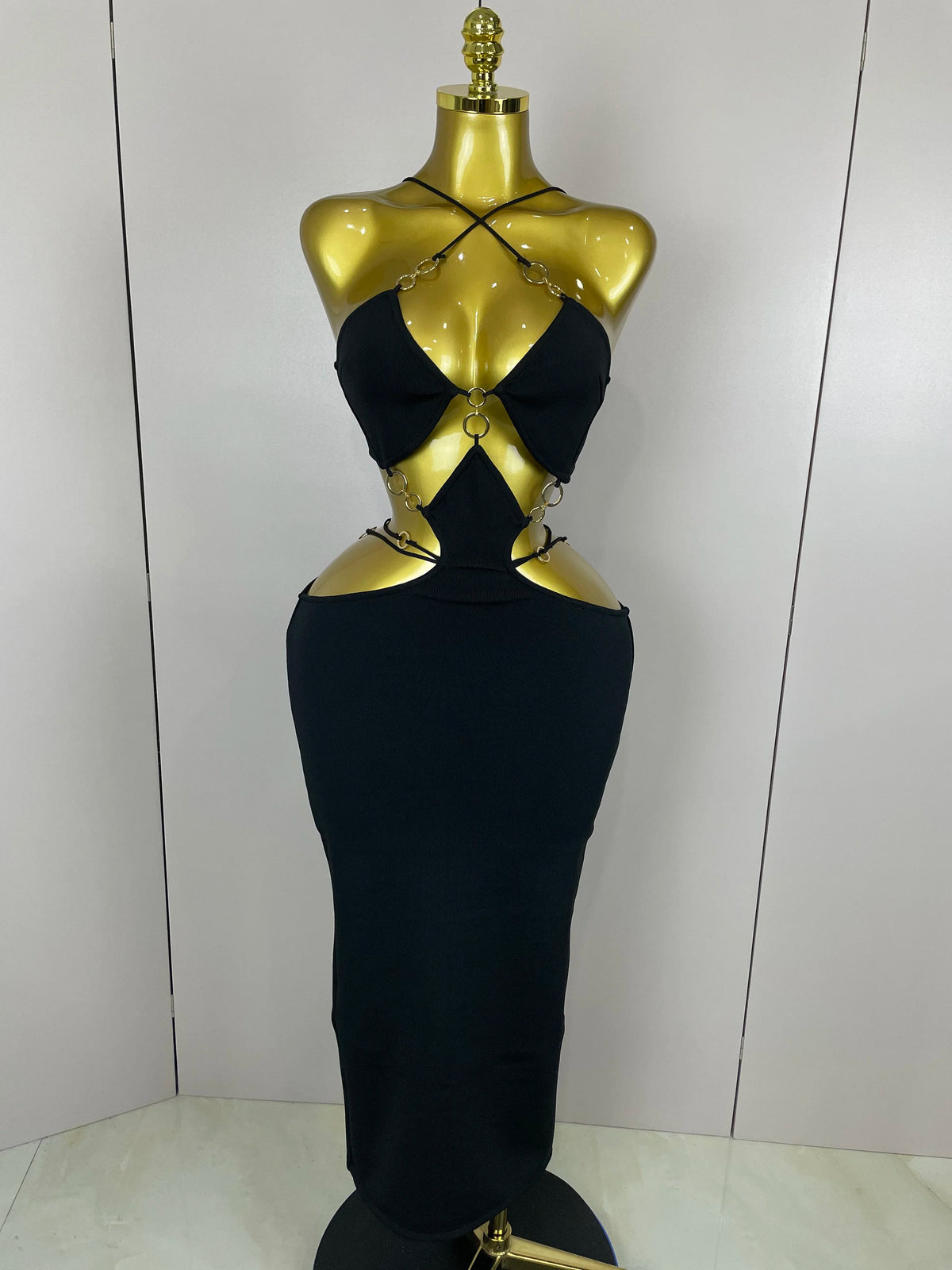 Sexy Halter Hollow Out  Sleeveless Black Red Bodycon Long Bandage Dress 2025 Women Celebate Elegant Luxury Birthday Club Dress