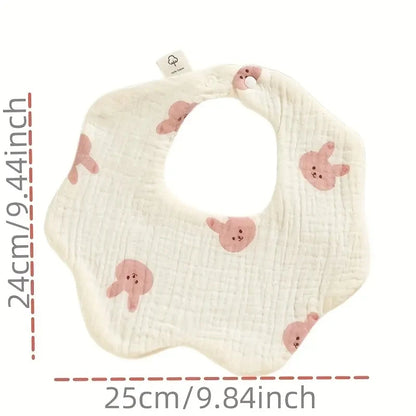 Baby Gauze Bibs Pure Cotton Class A Saliva Towel Milk Spilt Prevent Grass and Wood Dyed 360 Degrees Newborn Bib