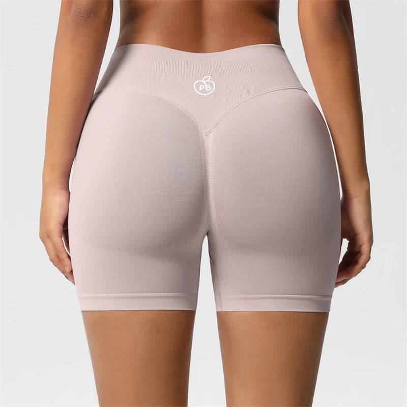 Women Bum Three Waist Sections Sports Shaping Shorts Seamless Sports Shorts For Women Cycling Jogging Fitness High Waist Push Up