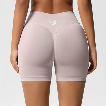 Women Bum Three Waist Sections Sports Shaping Shorts Seamless Sports Shorts For Women Cycling Jogging Fitness High Waist Push Up