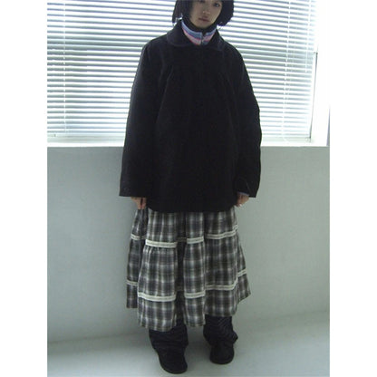 MEXZT Harajuku Plaid Midi Skirt Women Japanese Vintage Lace Patchwork Skirts Summer Streetwear Grunge Casual A Line Faldas New