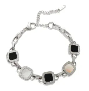 Stainless Steel Heart-shaped Ladies Elegant Bracelet  For Women Crystal Bangle