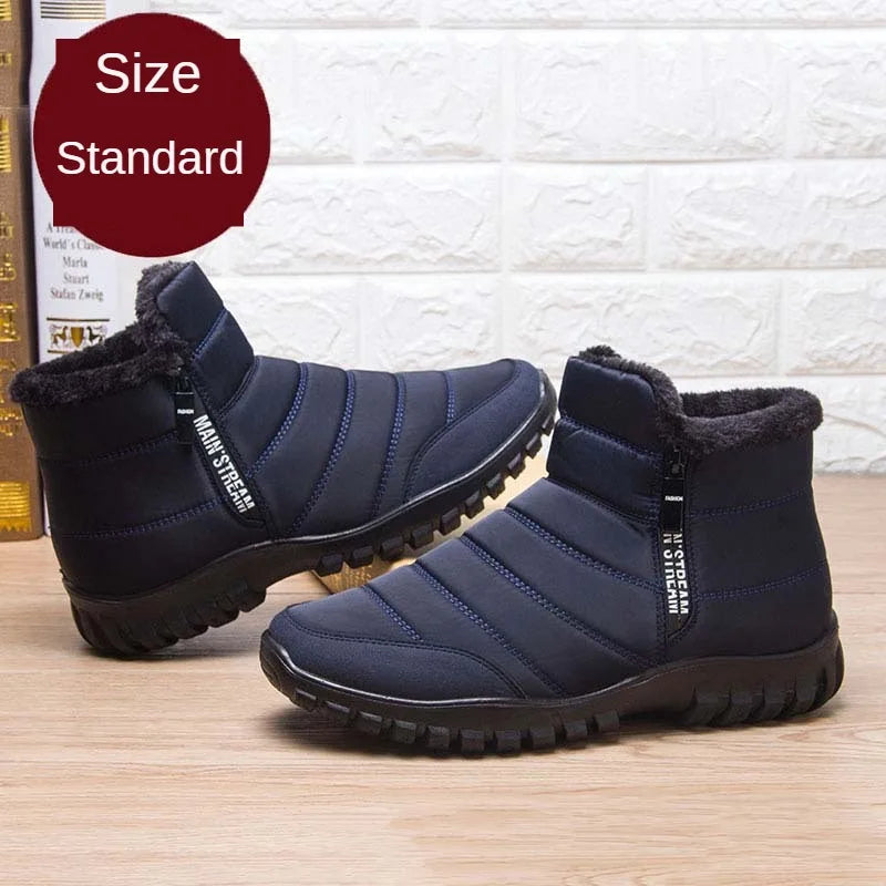 2025 Winter Men Ankle Snow Boot Waterproof Non Slip Shoe for Men Casual Keep Warm Plush Plu Size Couple Footwear Chaussure Homme