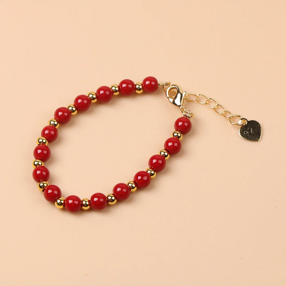 Kawaii Trendy Natural Stone Bead Bracelet Baby Girls Lobster Clasp Accessories Girls Yoga Christmas Wedding Gift Jewelry Charm