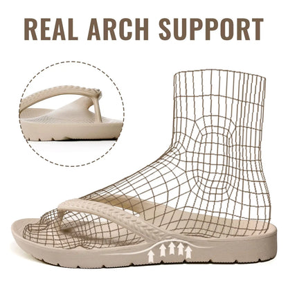 Litfun Women's New Flip Flops With Arch Support Outdoor Non-slip Men Beach Sandals Comfort House Slippers For Plantar Fasciitis