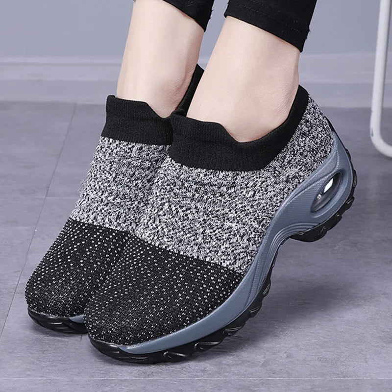 Summer Women Sneakers Thin Woven Mesh Breathable Casual Shoes 2025 New Hiking Thick Soled Shoes for Women Zapatillas De Mujer