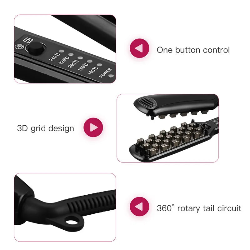 3D Grid Hair Crimper Professional Fluffy Iron Increase Volume Ceramic Hair Tool Hair Waver Styling Crimping Perm Pliers