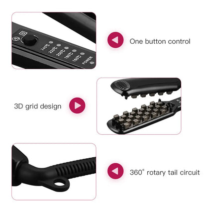 3D Grid Hair Crimper Professional Fluffy Iron Increase Volume Ceramic Hair Tool Hair Waver Styling Crimping Perm Pliers