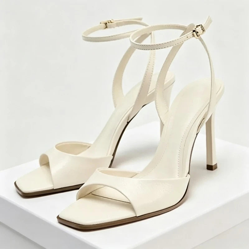 Women's Square-Toe Ankle-Strap Heeled Sandals