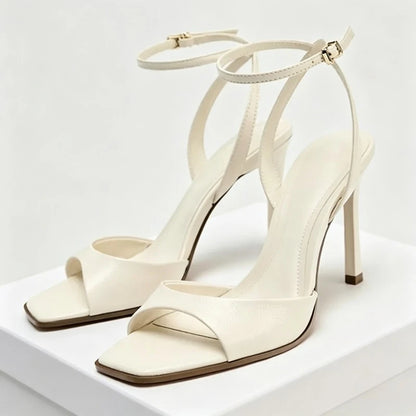 Women's Square-Toe Ankle-Strap Heeled Sandals