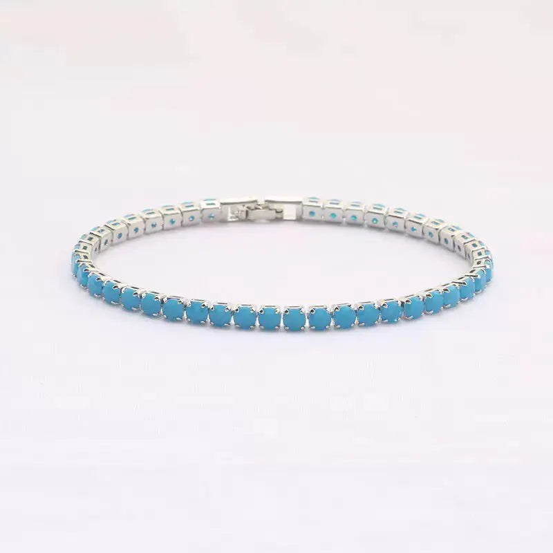 MxGxFam ( 19 cm 17 cm x 4 mm ) Promotion Gold Plated 18 k Multiple Colors Powder Zirconia Bracelet For Women Fashion Jewelry