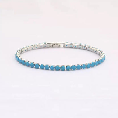 MxGxFam ( 19 cm 17 cm x 4 mm ) Promotion Gold Plated 18 k Multiple Colors Powder Zirconia Bracelet For Women Fashion Jewelry
