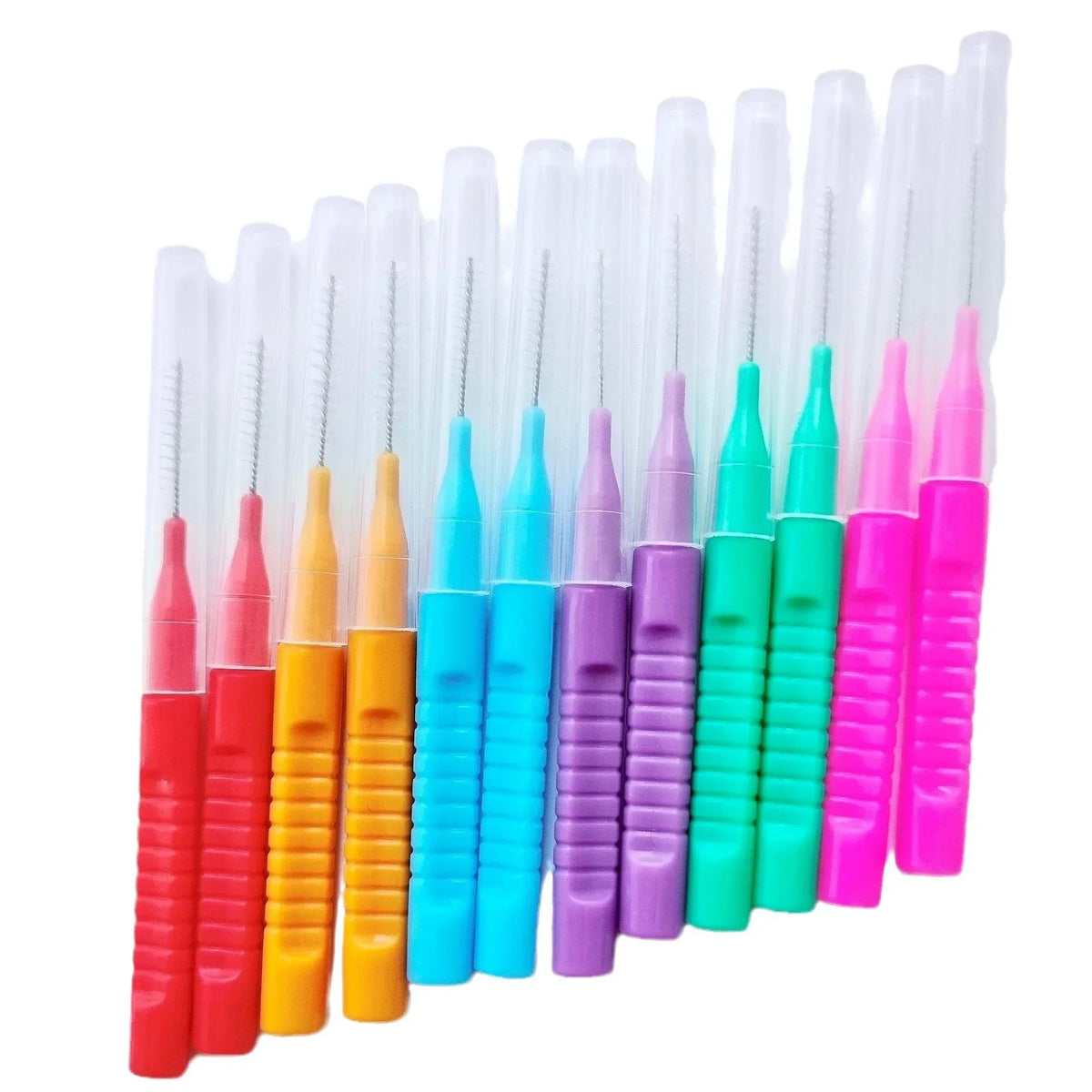 50Pcs 0.6-1.2mm Interdental Brushes Health Care Tooth Push-Pull Escova Removes Food And Plaque Better Teeth Oral Hygiene Tool