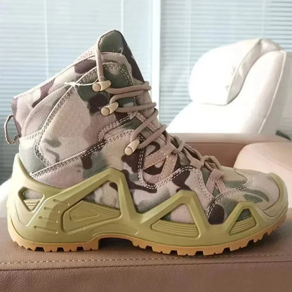 Mens Combat Tactical Boots WaterProof Outdoor Hiking Ankle Work Boots Climbing Botas Tacticas Militar Intervention Safety Shoes