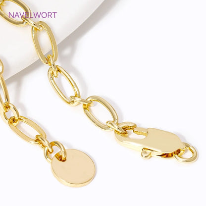 60mm 18K Gold Plated Round Shape Extension Chain,Tail Chain With Lobster Clasps Connectors For Jewelry Making DIY Accessories