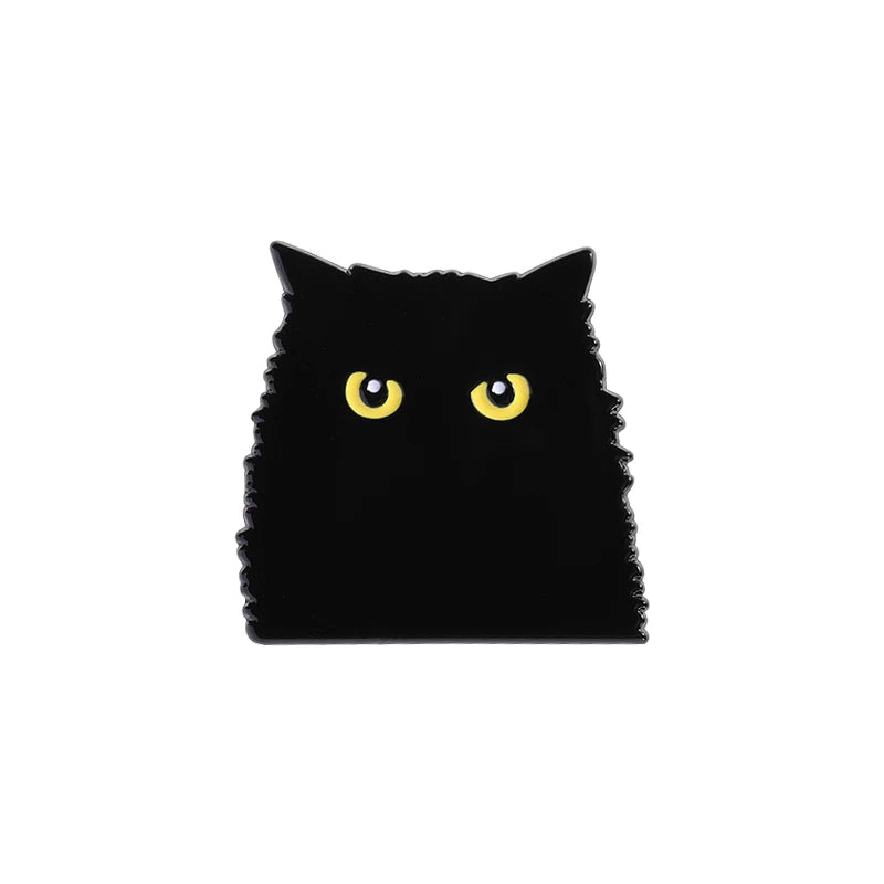 31 Types Cartoon Punk Black Peeping Cat Brooch Enamel Pins Cute Cat Reading Book Brooches Bag Lapel Badge Jewelry Gifts Friends