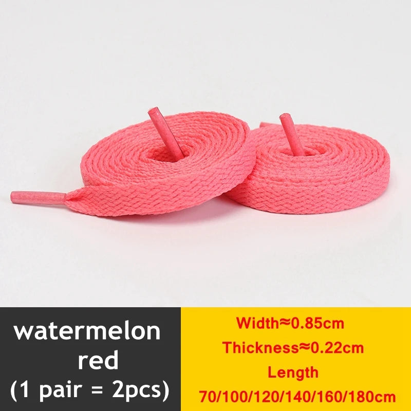 1 Pair / AF1 Shoelaces Flat Thicken Weave Craft Off Black White Shoe Laces High-top Sneaker Shoelace Accessories 25 Colors