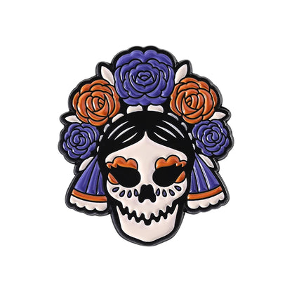 La Calavera Catrina Mexico Day Of The Dead Enamel Pins Custom EL DIA DE MUERTOS Festival Skull Brooches Lapel Badge Jewelry Gift