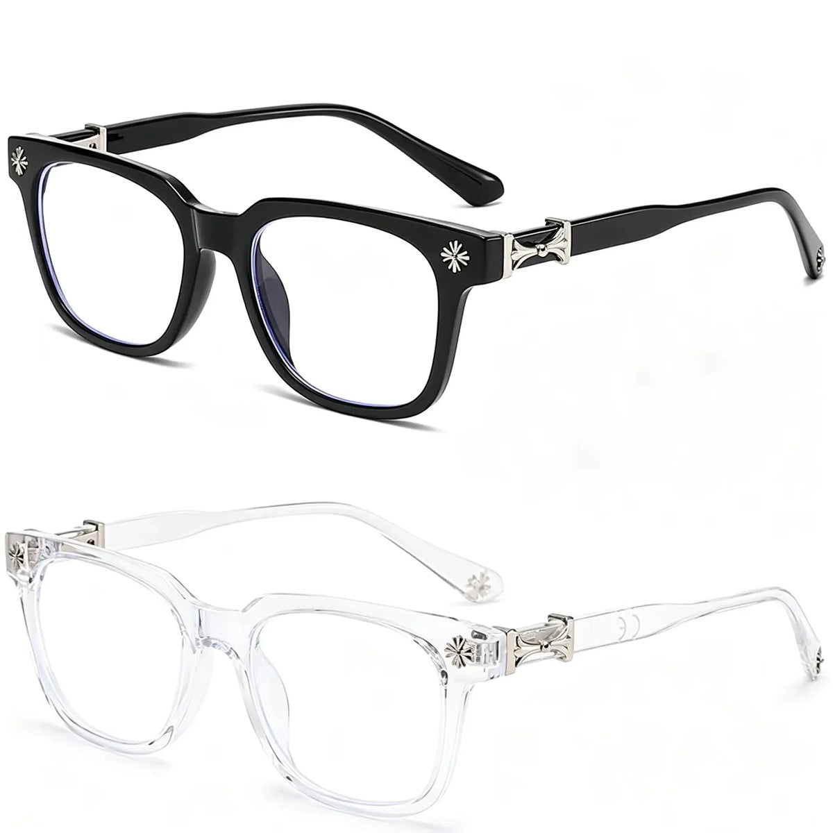 Classic 3Pcs Square Anti Blue Light Glasses For Men And Women Black & Transparent Frame Unisex Computer Wearing Women Glasses