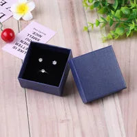 24 Square Jewelry Travel Organizer Gift Box with Black Sponge Eco Friendly Small Favors Ring Storage Box 5x5cm Cardboard Case