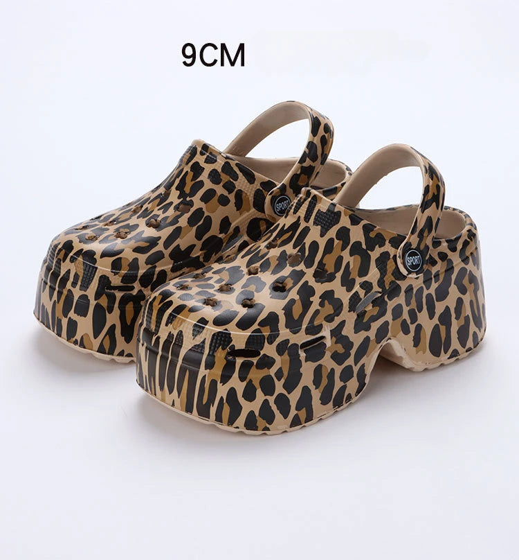Home Slipper Platform High Heel Wedge Clog Woman charm Sandal Flip Flops Beach Chunky House Cloud Shoe Female Slides Outdoor
