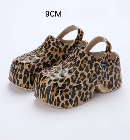 Home Slipper Platform High Heel Wedge Clog Woman charm Sandal Flip Flops Beach Chunky House Cloud Shoe Female Slides Outdoor
