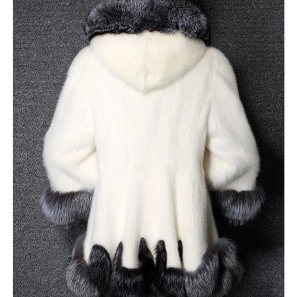 Women's Hooded Faux Fur-Trim Coat