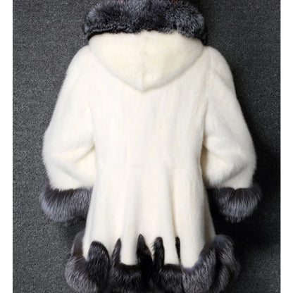 Women's Hooded Faux Fur-Trim Coat