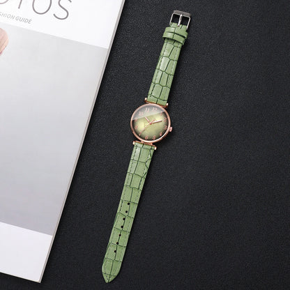 Fashion Leaf  Dial Women Wristwatch Elegant Leather Strap Quartz Watch For Ladies Clock Reloj Mujer (Without Box)