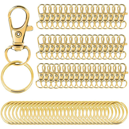 20pcs/pack Swivel Lobster Clasp With Key Ring 10pcs Key Chain 10pcs Key Ring Decoration DIY Making Jewelry Accessories ﻿