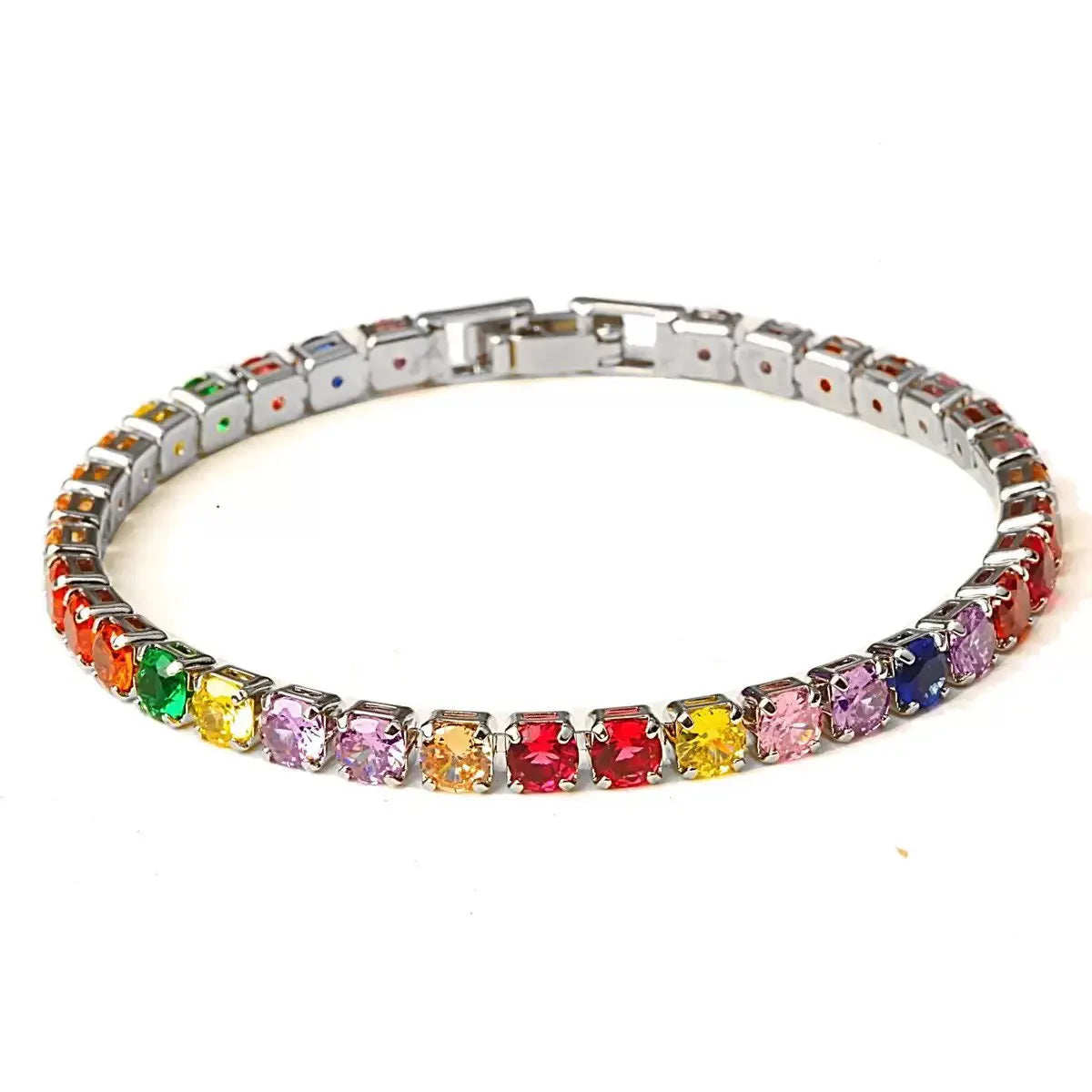 MxGxFam ( 19 cm 17 cm x 4 mm ) Promotion Gold Plated 18 k Multiple Colors Powder Zirconia Bracelet For Women Fashion Jewelry